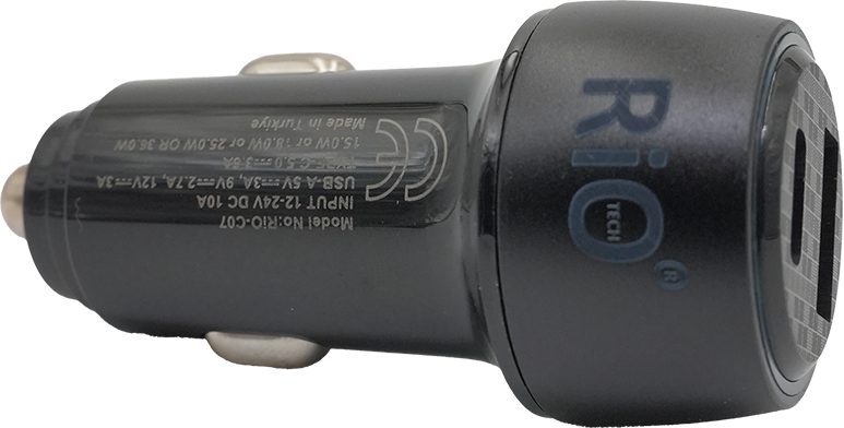 RİO 3.0 48W ARAÇ ŞARJMATİK USB-A VE TYPE-C ÇIKIŞLI ÇAKMAKLIK GİRİŞLİ ARAÇ ŞARJ ADAPTÖRÜ