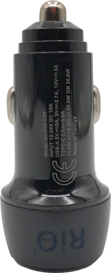 RİO 3.0 48W ARAÇ ŞARJMATİK USB-A VE TYPE-C ÇIKIŞLI ÇAKMAKLIK GİRİŞLİ ARAÇ ŞARJ ADAPTÖRÜ
