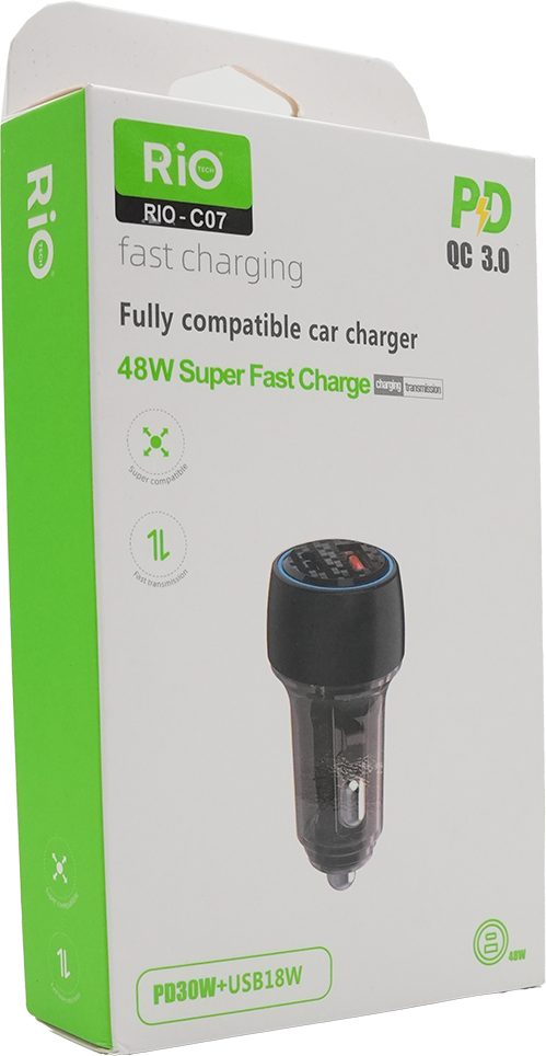 RİO 3.0 48W ARAÇ ŞARJMATİK USB-A VE TYPE-C ÇIKIŞLI ÇAKMAKLIK GİRİŞLİ ARAÇ ŞARJ ADAPTÖRÜ