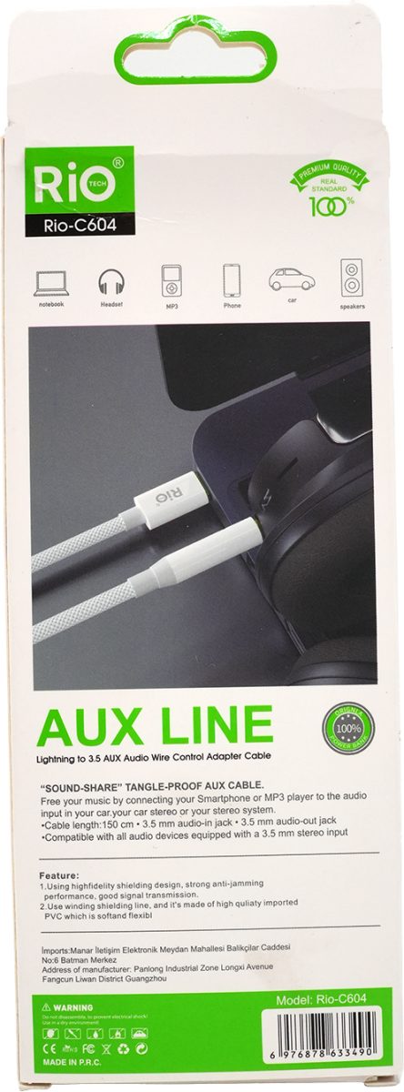 RİO 3,5MM AUX TO TYPE-C MİKROFON - KULAKLIK KABLOSU