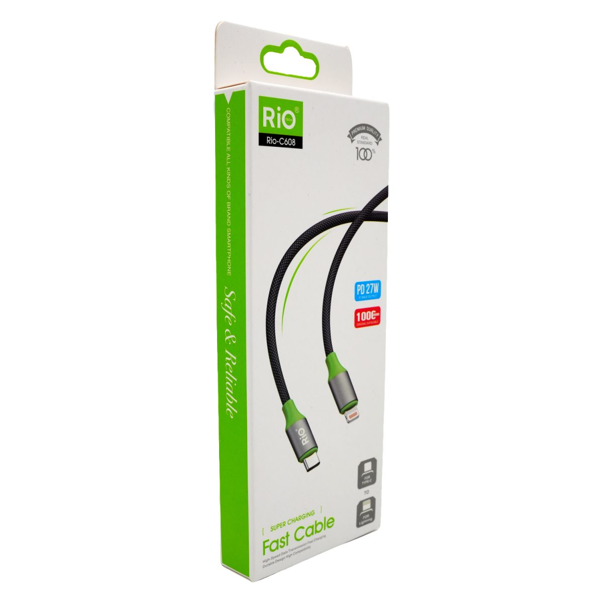 RİO 27W TYPE-C TO LİGHTNİN ŞARJ KABLOSU DAYANIKLI KABLOSU İLE TÜM İPHONE MODELLERİ İLE UYUMLU