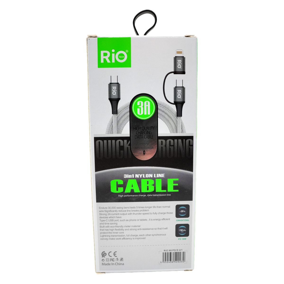 RİO TYPE-C TO TYPE-C EKSTRA LİGHTNİNG BAŞLIK TEK KABLO DÖNÜŞTÜRÜLEBİLİR IPHONE GİRİŞ