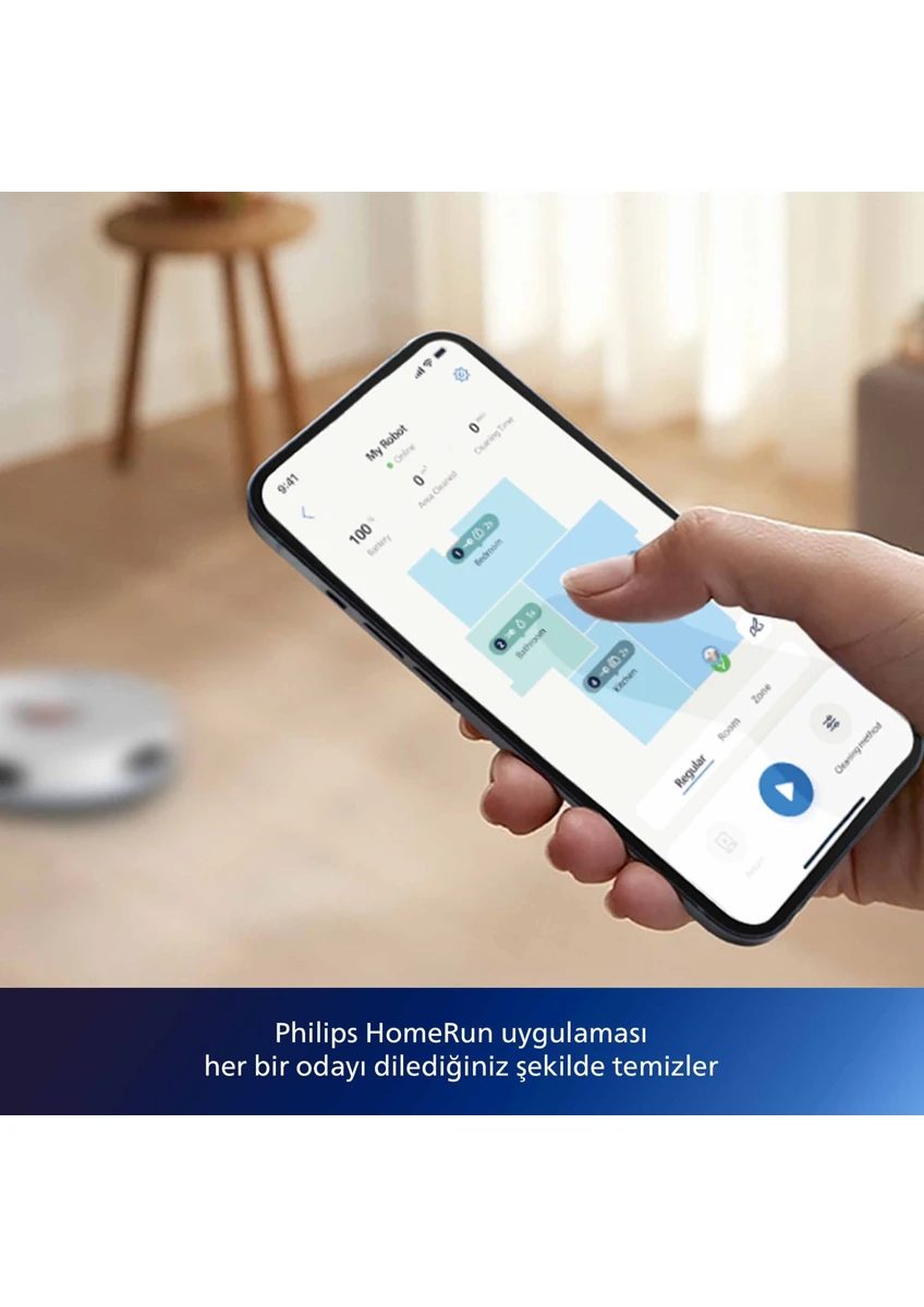 Philips XU2100/20 2000 Serisi Islak Kuru Moplu İstasyonlu Robot Süpürge, HomeRun Uygulaması, LDS Radar Navigasyon, Beyaz