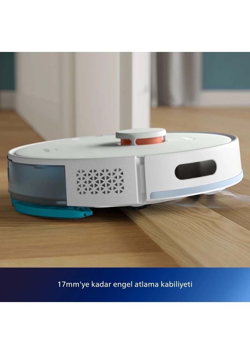 Philips XU2100/20 2000 Serisi Islak Kuru Moplu İstasyonlu Robot Süpürge, HomeRun Uygulaması, LDS Radar Navigasyon, Beyaz