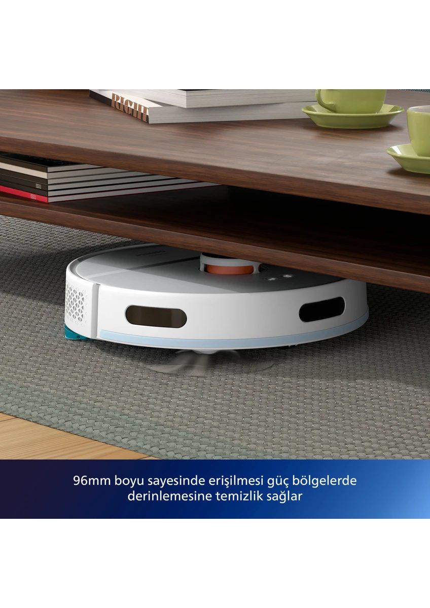 Philips XU2100/20 2000 Serisi Islak Kuru Moplu İstasyonlu Robot Süpürge, HomeRun Uygulaması, LDS Radar Navigasyon, Beyaz