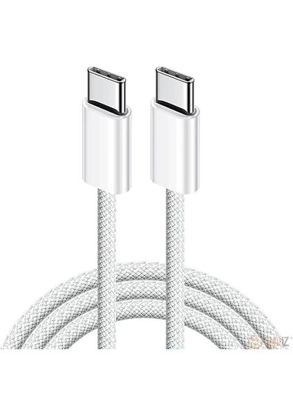 USB-C 60W Charge Cable Çift taraflı Type-C Kablo İphone 15 / 16 / 17 Uyumlu 1 Metre