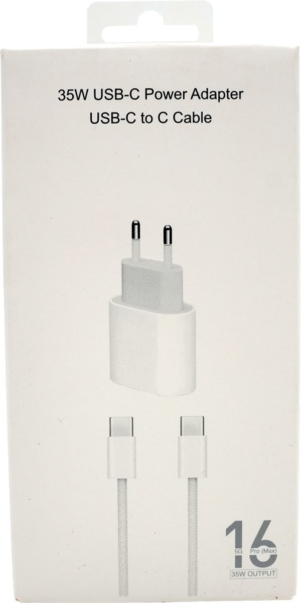35W USB-C ADAPTÖR TYPE-C TO TYPE-C KABLO IPHONE 16 PRO MAX ŞARJ SETİ