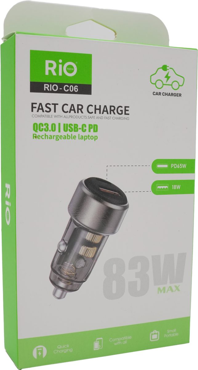 RİO ARAÇ ŞARJMATİK HEM USB-A 18W HEMDE TYPE-C 65W ÇIKIŞLI ARAÇ ÇAKMAKLIK GİRİŞLİ HIZLI ŞARJ
