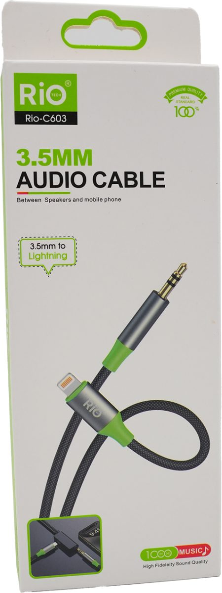RİO 3,5MM AUX TO LİGHTNİNG KULAKLIK/MİKROFON IPHONE TELEFONLARI ARASI ARA KABLO