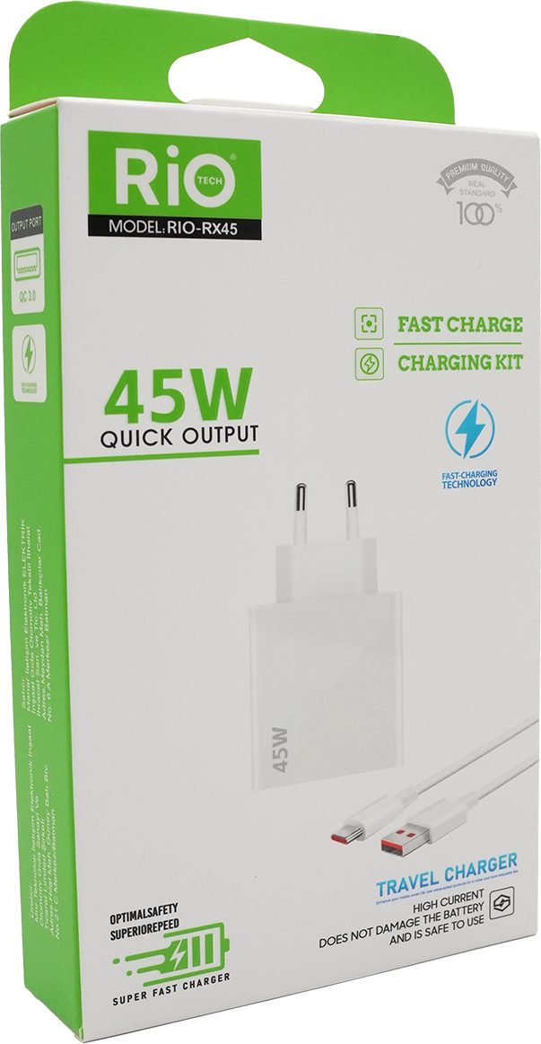 Samsung UYUMLU 45W Şarj Aleti Type-C PD 3.0 Süper Hızlı Şarj Adaptörü / S23 Ultra S24 Plus BEYAZ