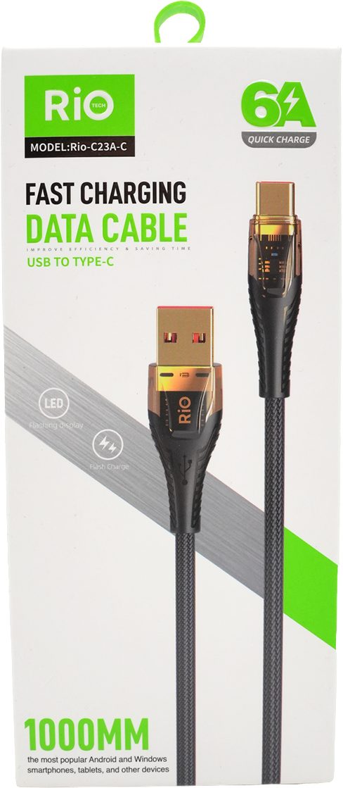 RİO USB-A TO TYPE-C HIZLI ŞARJ KABLOSU DAYANIKLI VE ESNEK KULANIM İMKANIYLA