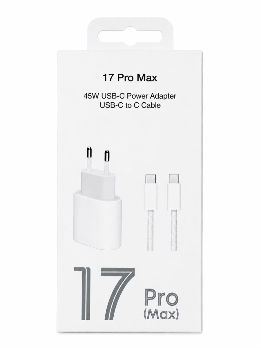 45W USB-C ADAPTÖR TYPE-C TO TYPE-C KABLO IPHONE 17 PRO MAX ŞARJ SETİ