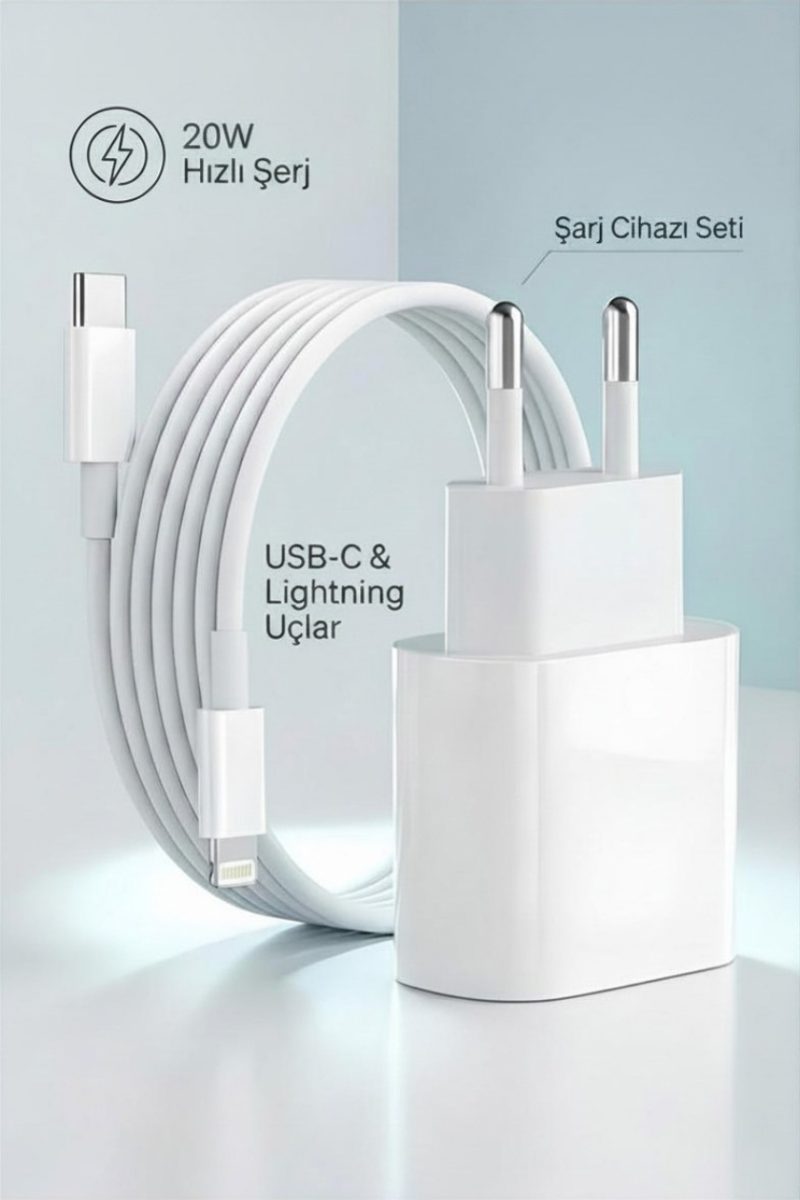 Iphone 12 Pro Max Uyumlu 20W Hızlı Şarj Aleti Adaptör + Kablo